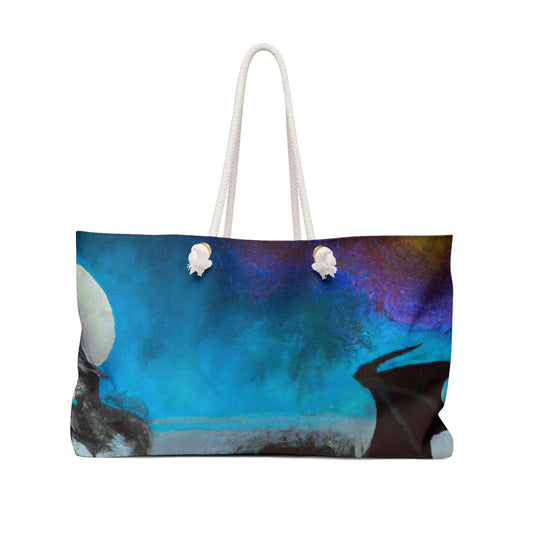 "Clash of Fire and Steel on the Moonlit Cliff" - The Alien Weekender Bag