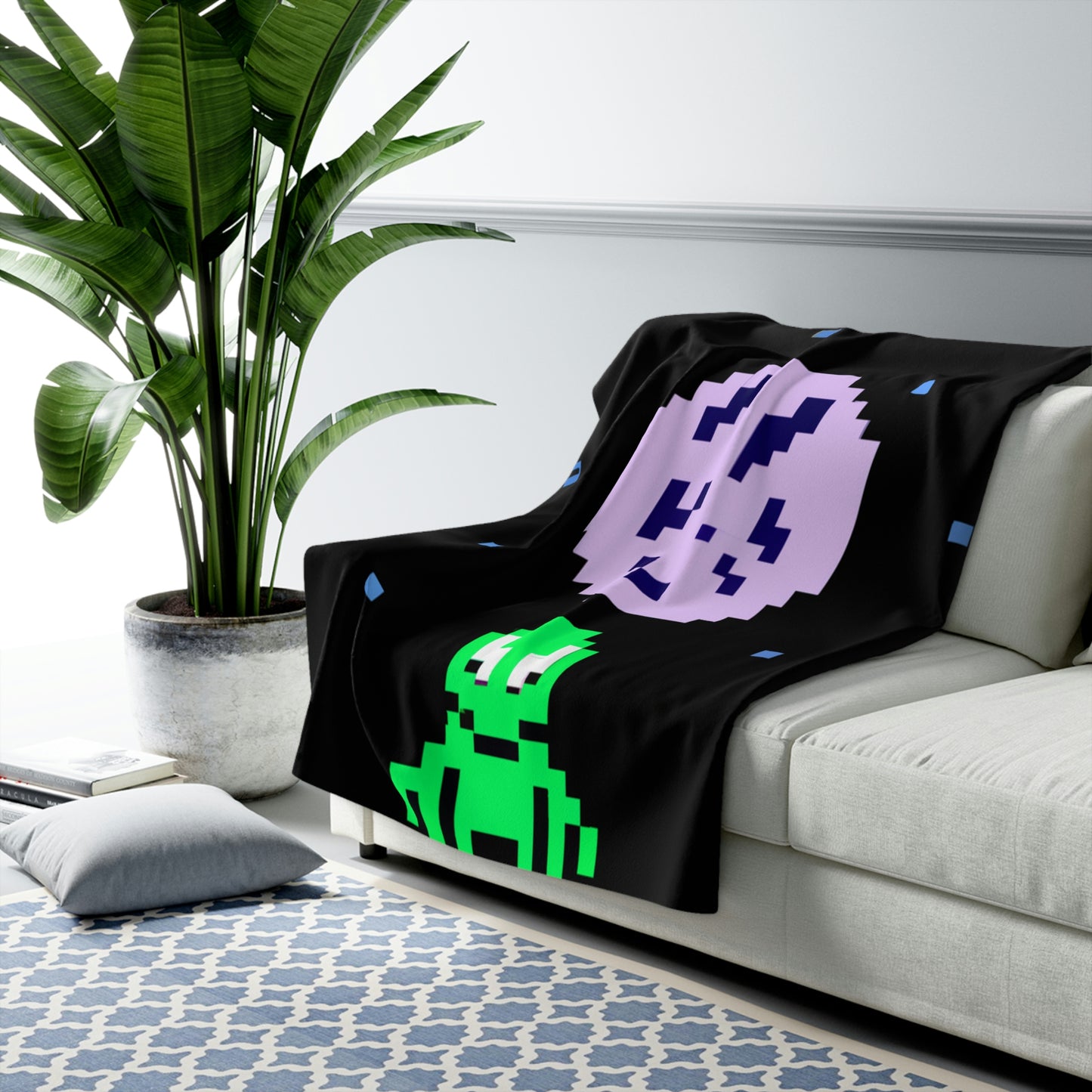 "Testigo solitario del cielo nocturno" - The Alien Sherpa Fleece Blanket Pixel Art