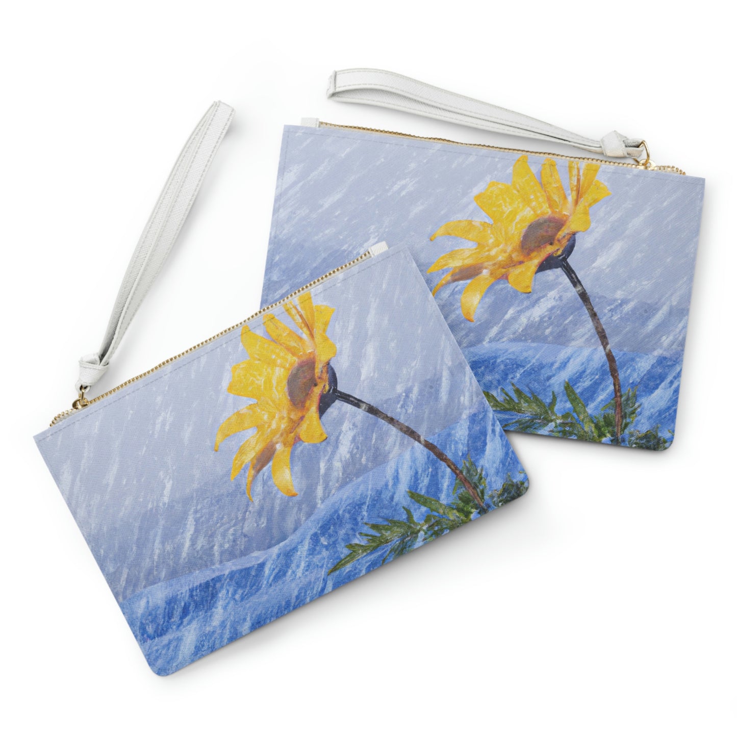 "A Burst of Color in the Glistening White: The Miracle of a Flower Blooms in a Snowstorm" - The Alien Clutch Bag