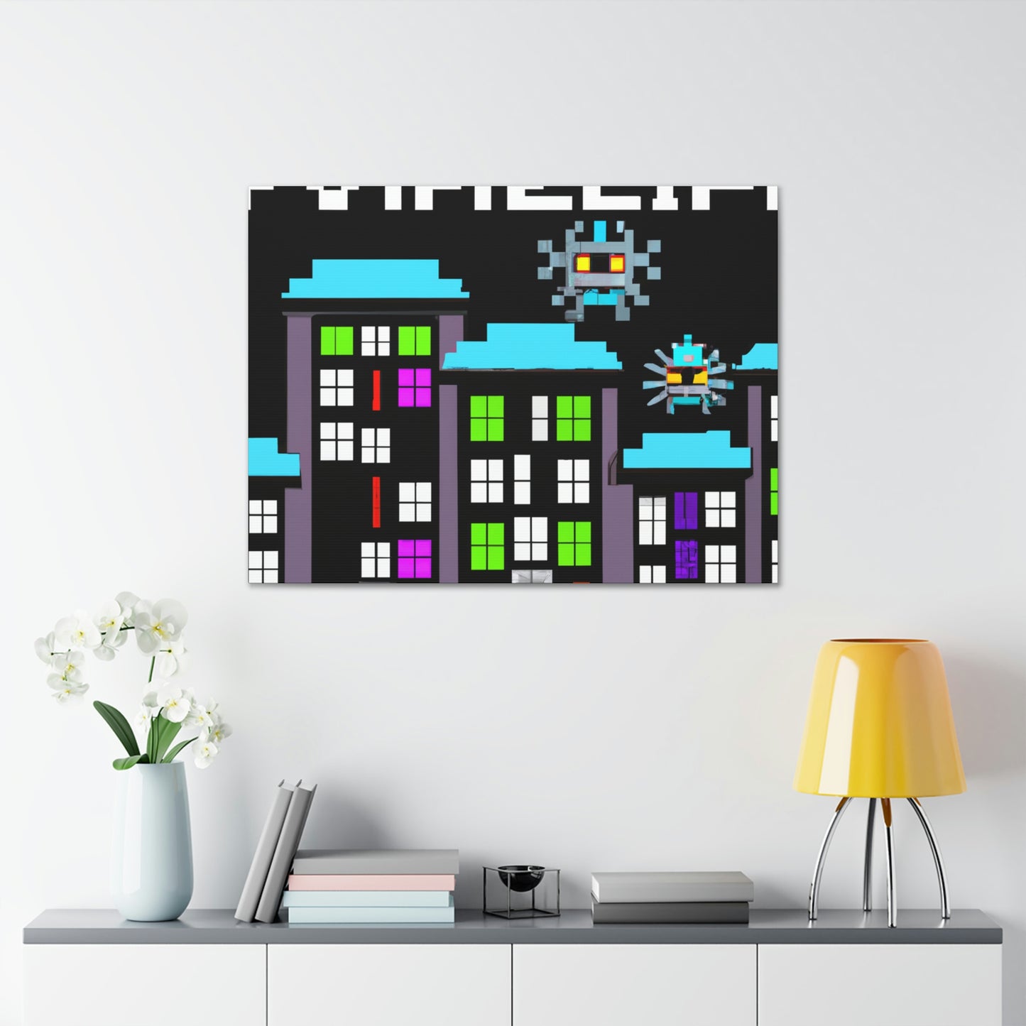 "City Defenders: Creative Space Invaders" - The Alien Canva