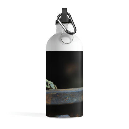 "A Tad Too Far: The Tale of a Train-Stuck Frog." - The Alien Stainless Steel Water Bottle