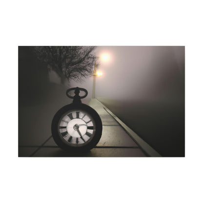 "El reloj solitario en Foggy Lane" - The Alien Canva