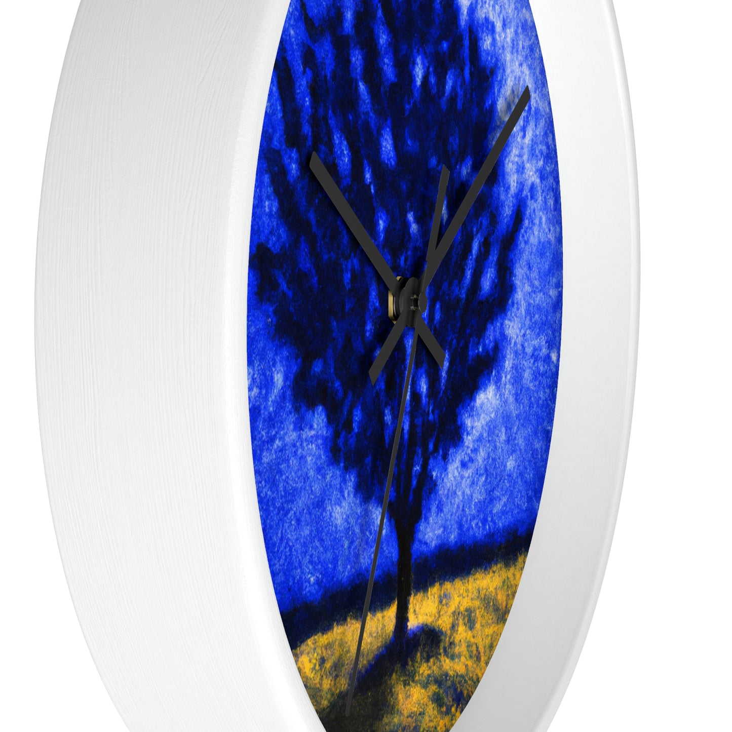 "A Lone Blue Tree in the Moonlight Field" - The Alien Wall Clock