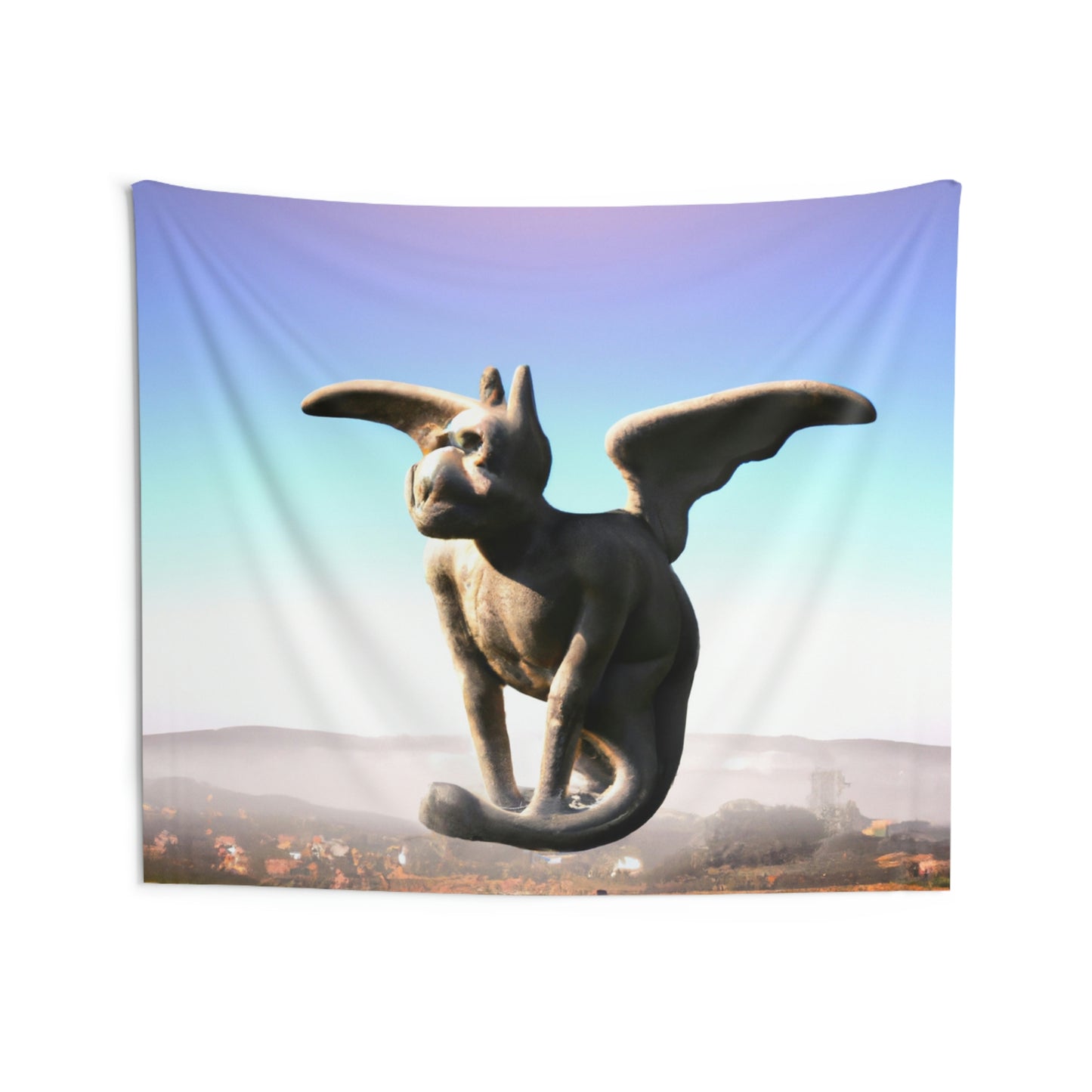 "Alone on the Hilltop: The Tale of a Solitary Gargoyle" - The Alien Wall Tapestries