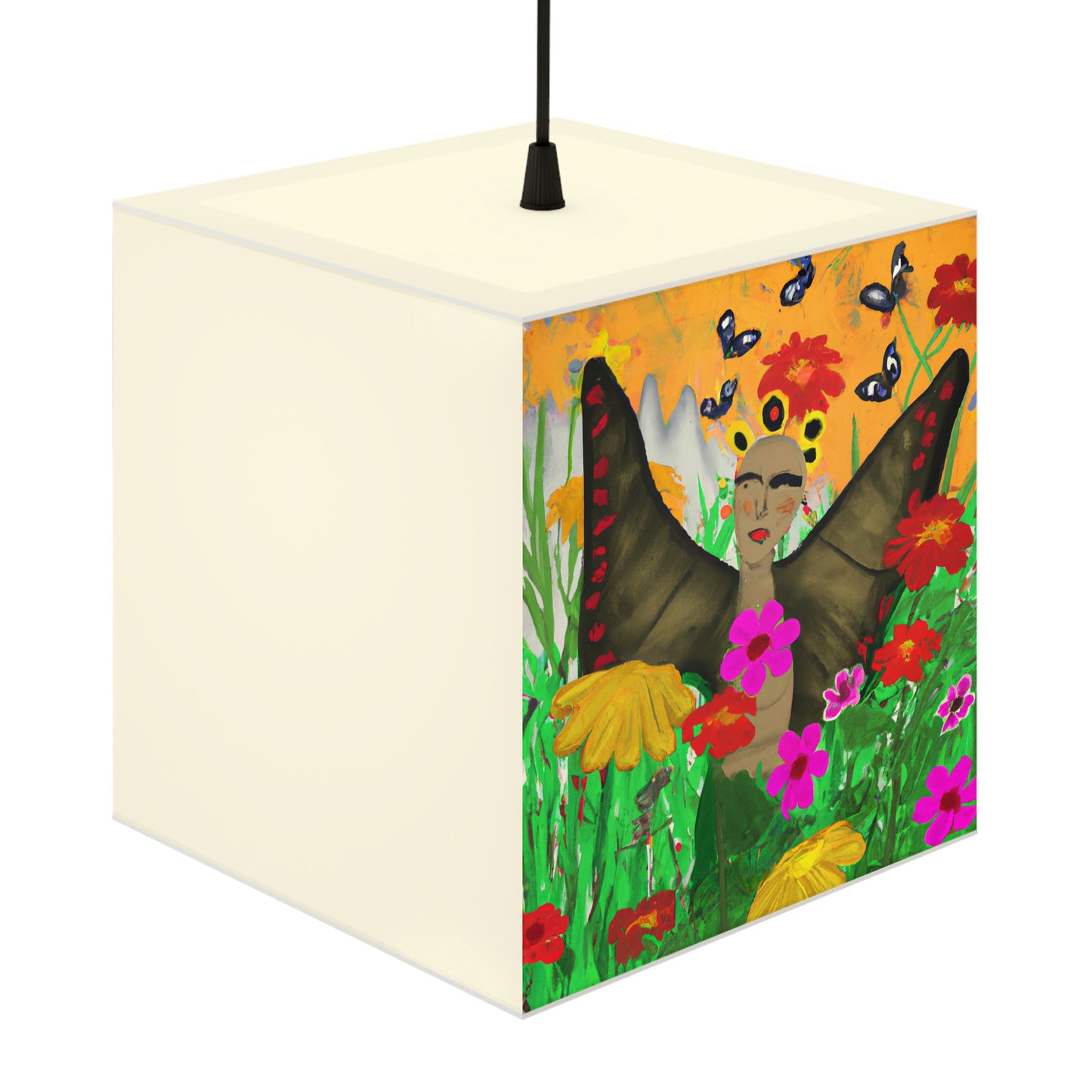 "Ballet de mariposas en el prado de flores silvestres" - La lámpara Alien Light Cube