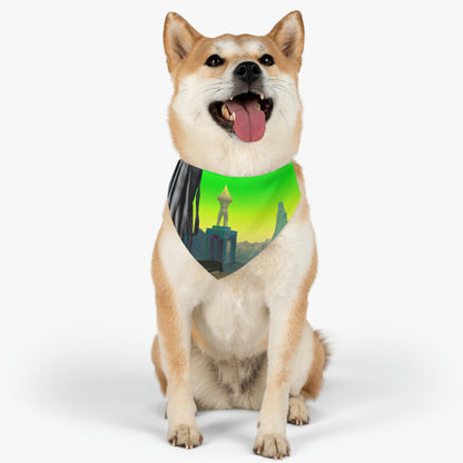 "Intergalactic Wanderings: Exploring the Storied Ruins of a Long-Forgotten Castle" - The Alien Pet Bandana Collar