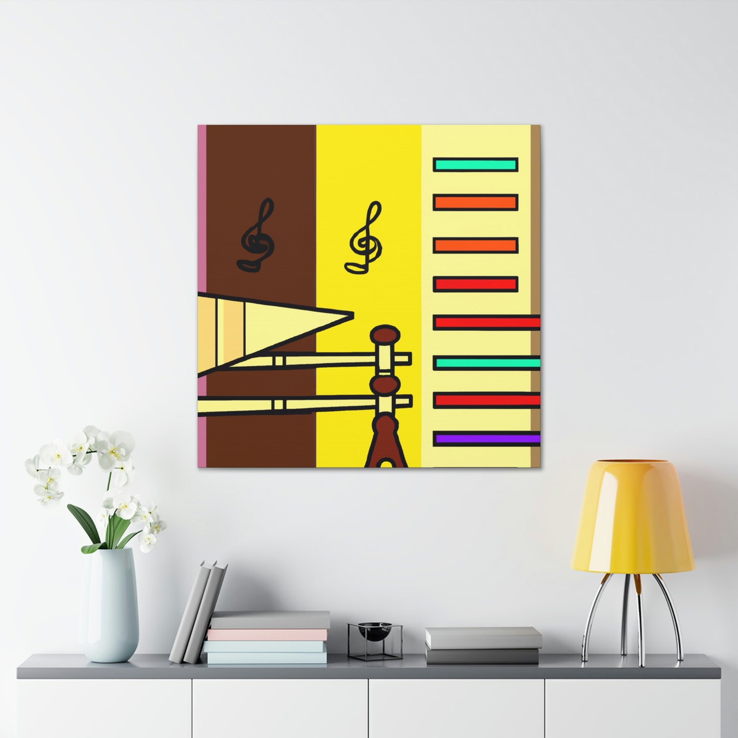 "Four Colors Tribute: Ancient Musical Artistry" - Canvas