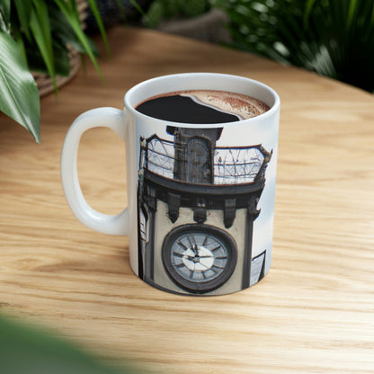 La sombra de la torre del reloj - El alienígena Taza de cerámica 11 oz