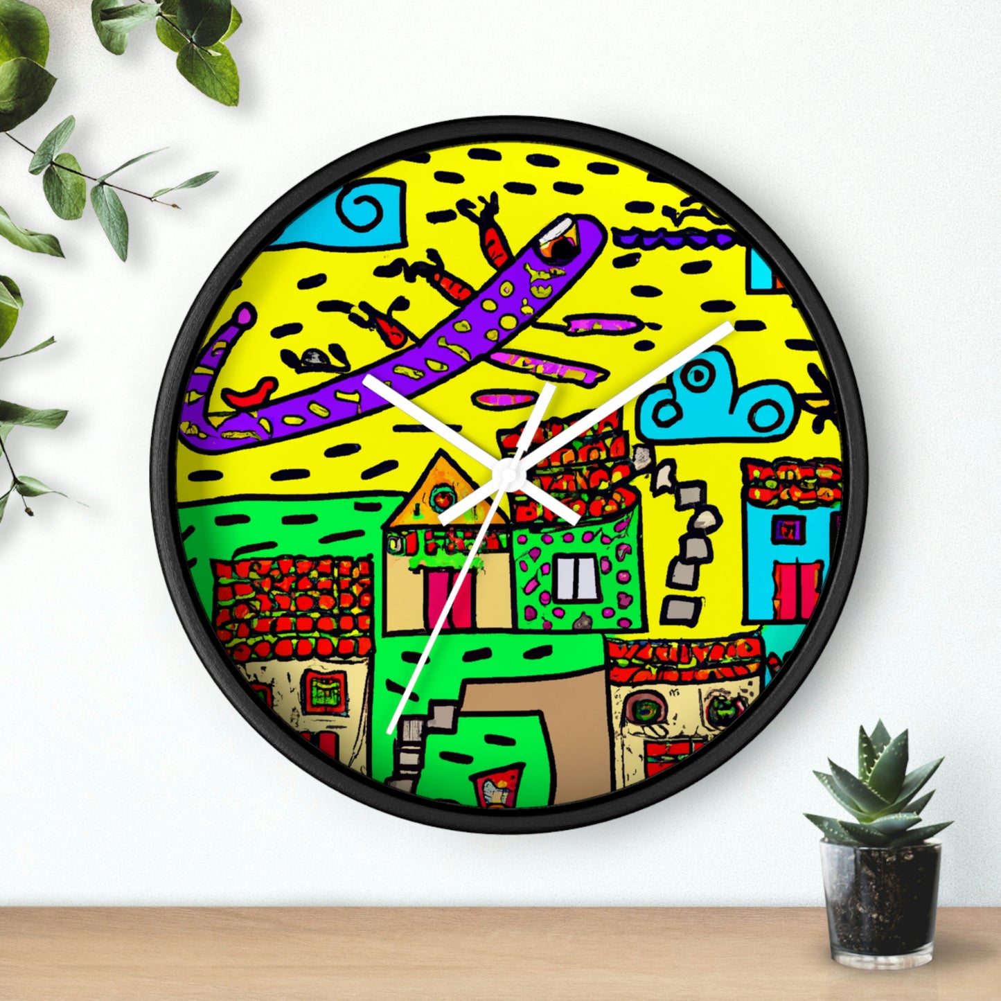 "A Slumbering Village of the Soaring Dragon" - The Alien Wall Clock