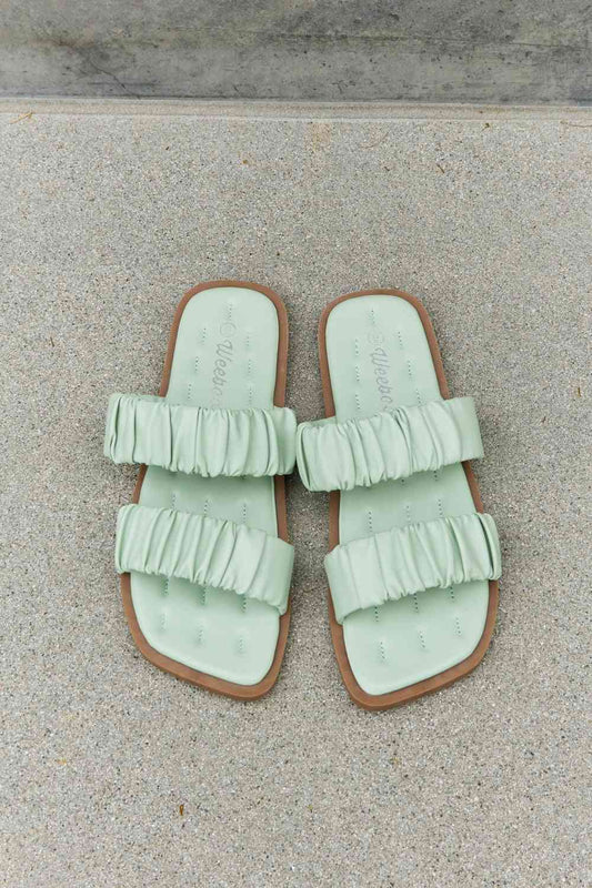 Weeboo Double Strap Scrunch Sandal in Gum Leaf