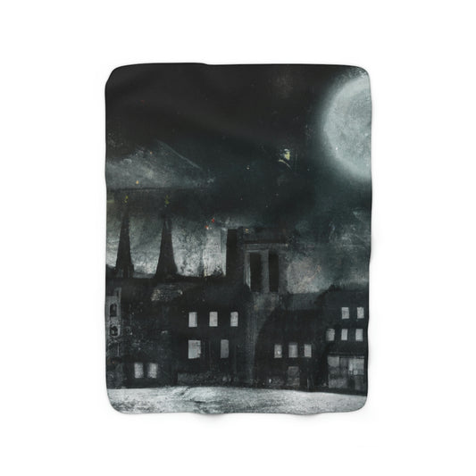 "Luminous Nocturne: A City Lit By Moonlight" - The Alien Sherpa Fleece Blanket