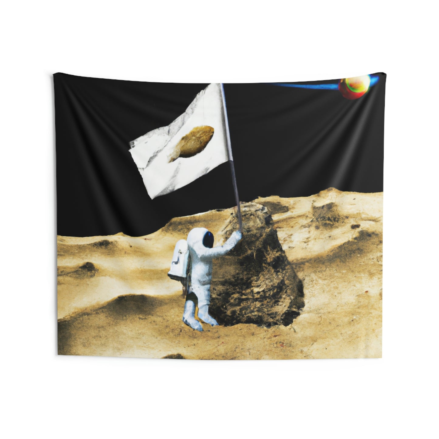 "Claiming Space: The Astronaut's Asteroid Flag Planting" - The Alien Wall Tapestries