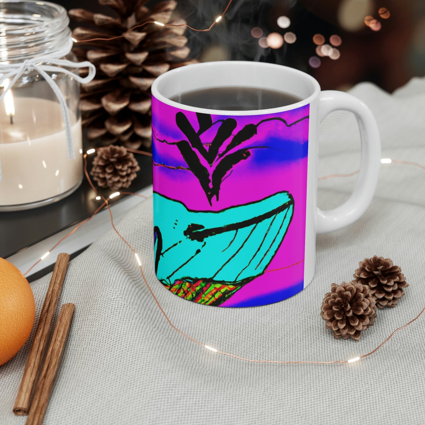 „Glow of the Neon Sea“ – The Alien Keramiktasse 11 oz