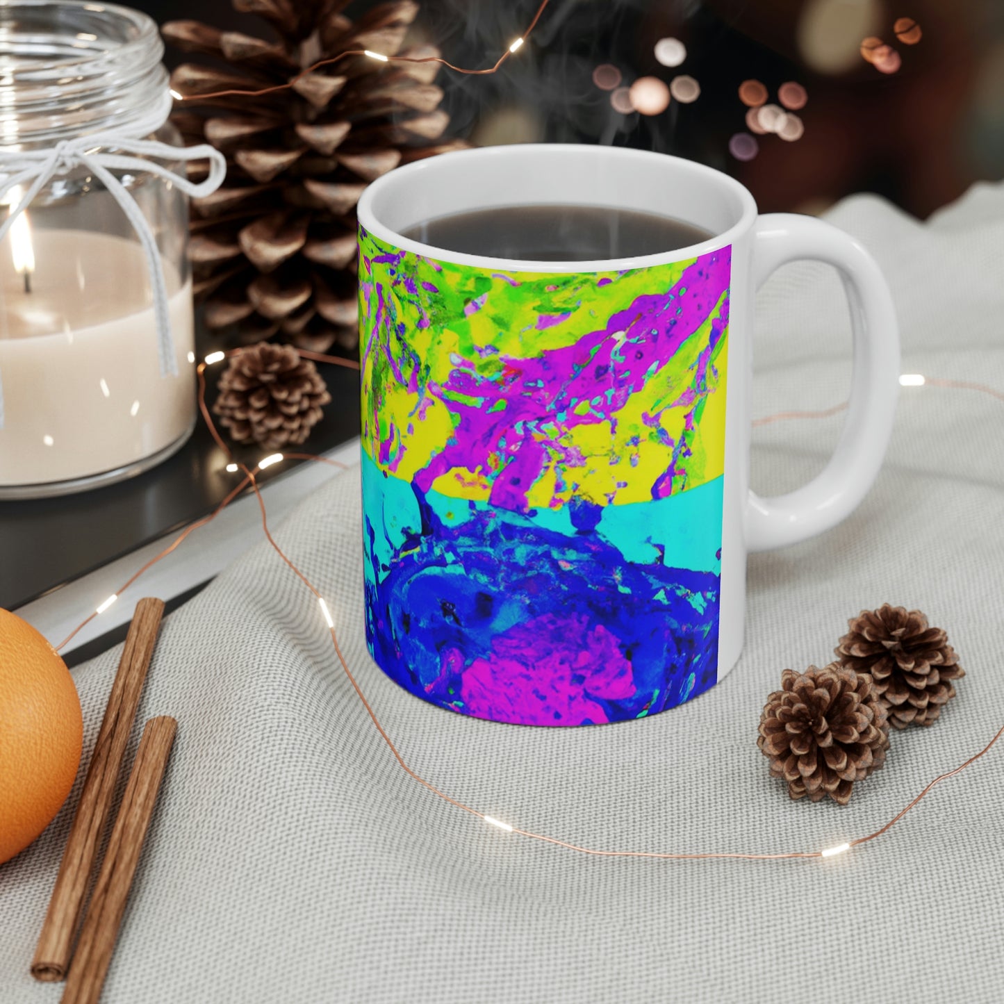 "A Rainbow of Feathered Friends" - The Alien Ceramic Mug 11 oz