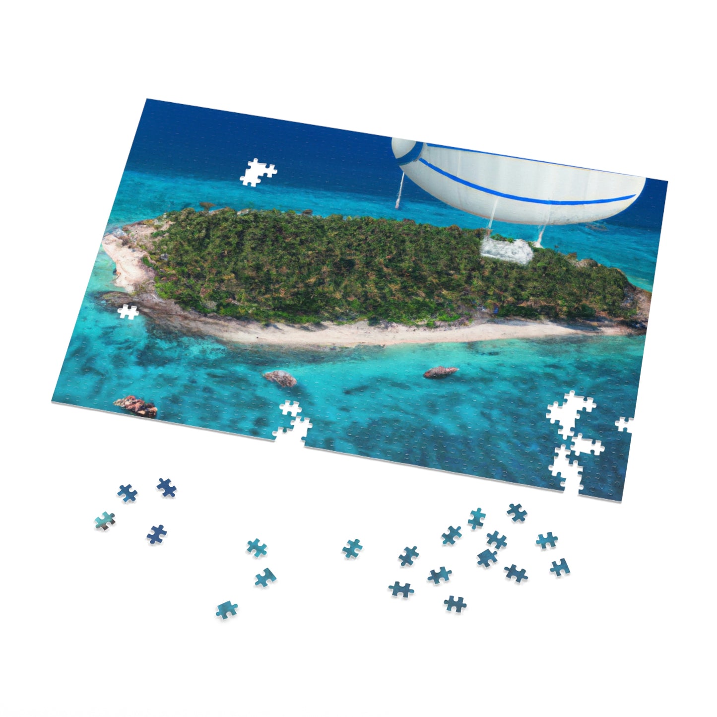 "Exploring Mystery Island by Airship" - The Alien Jigsaw Puzzle