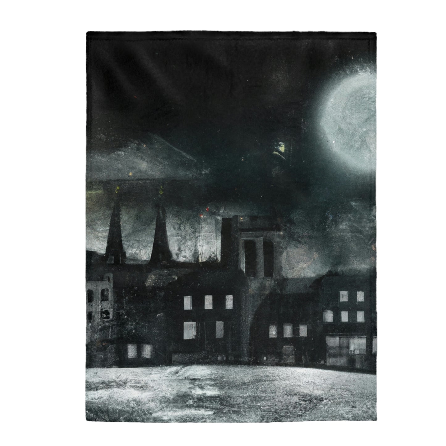 "Luminous Nocturne: A City Lit By Moonlight" - Die Alien Velveteen Plüschdecke