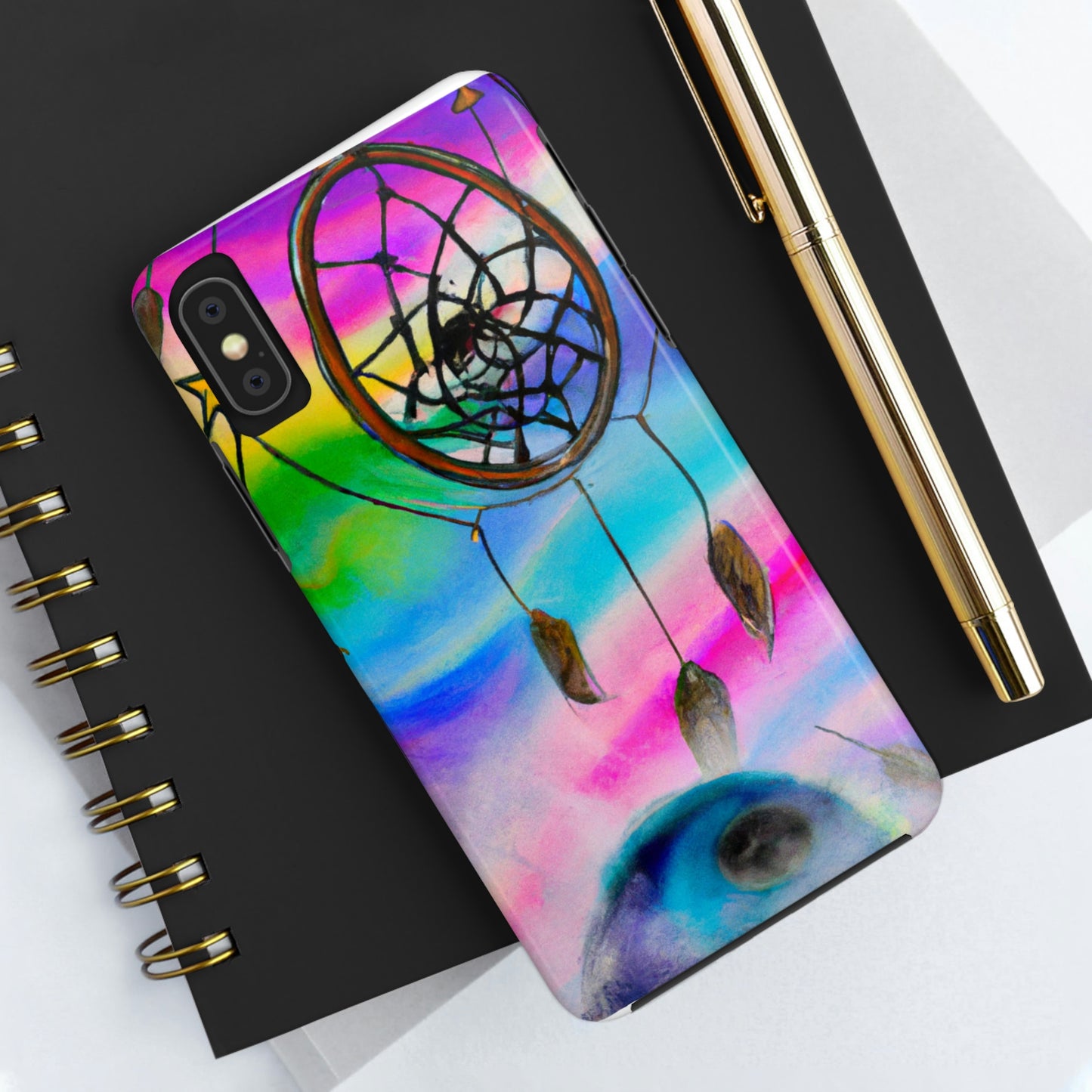 "A Galaxy of Dreams: A Colorful Dreamcatcher Captures Falling Stardust" - The Alien Tough Phone Cases