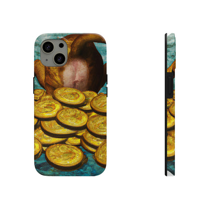 "Feline Fortune in a Foliage of Finances" - Die Alien Tough Phone Cases