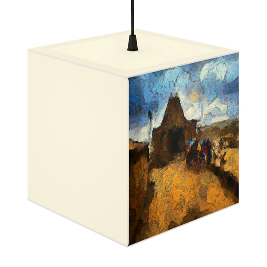 "Dusty Pilgrims at the Forgotten Shrine" - Die Alien Light Cube Lampe