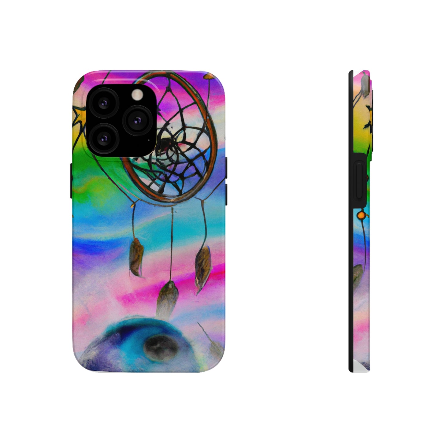 "Una galaxia de sueños: un colorido atrapasueños captura el polvo de estrellas que cae" - The Alien Tough Phone Cases