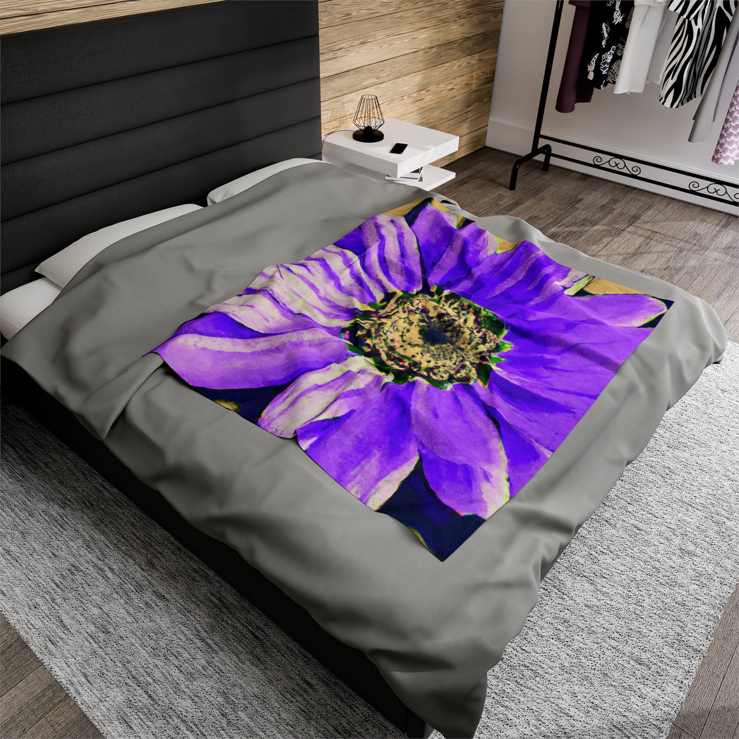 Purple Petals Popping: Create an Eye-Catching Daisy-Rose Fusion - The Alien Velveteen Plush Blanket