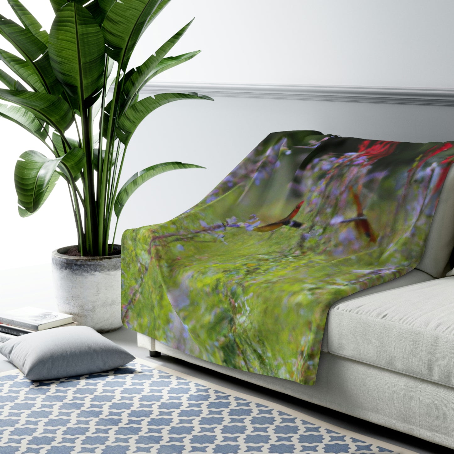 "The Dragonfly Ball in the Wildflower Meadow" - The Alien Sherpa Fleece Blanket