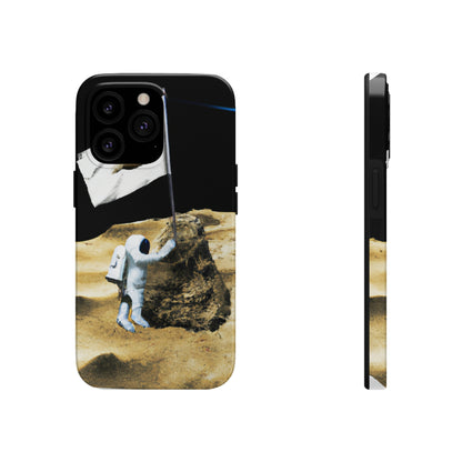 "Claiming Space: Das Pflanzen der Asteroidenflagge des Astronauten" - Die Alien Tough Phone Cases