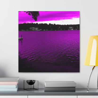 "The Neon Purple Lakefront" - The Alien Canva