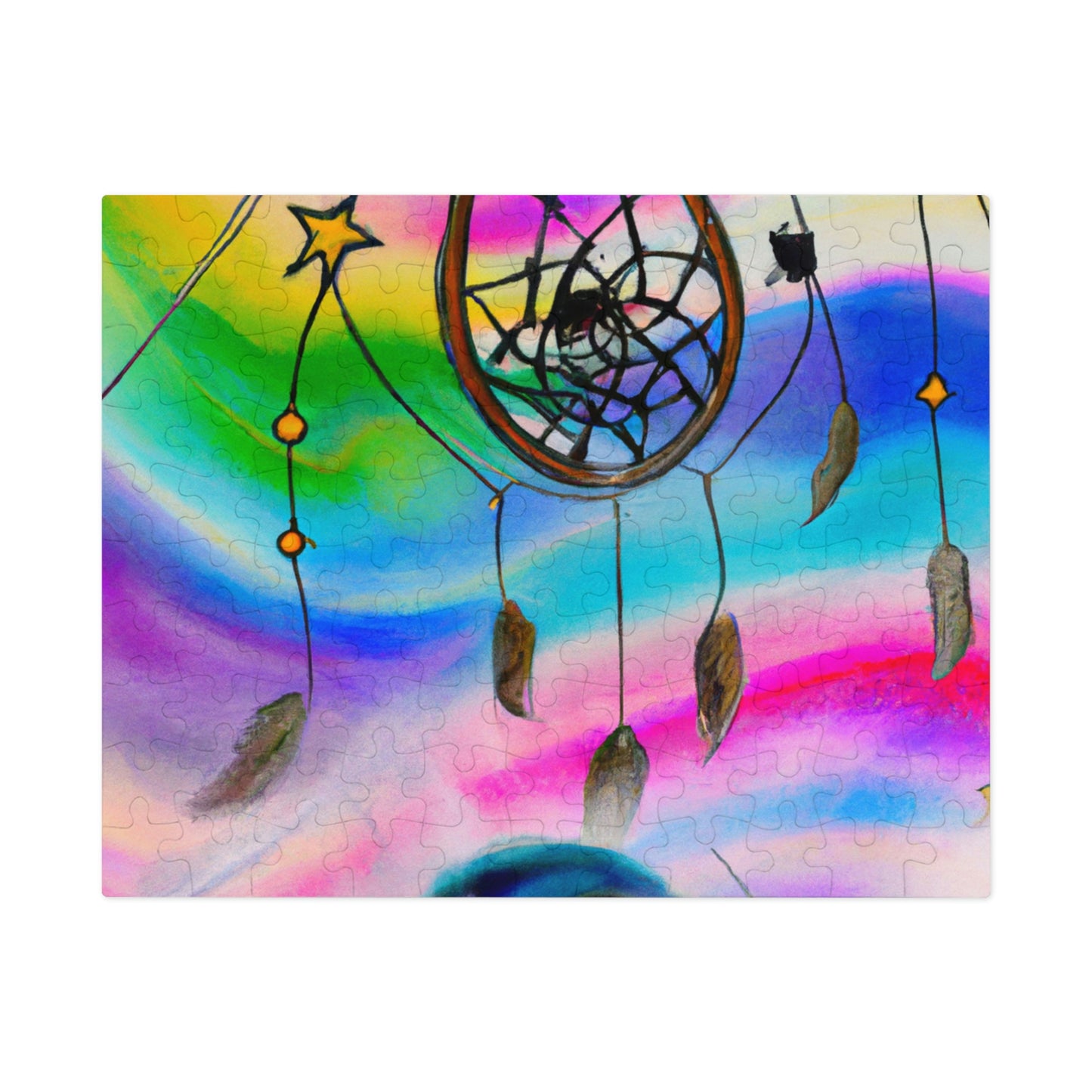 "A Galaxy of Dreams: A Colorful Dreamcatcher Captures Falling Stardust" - The Alien Jigsaw Puzzle