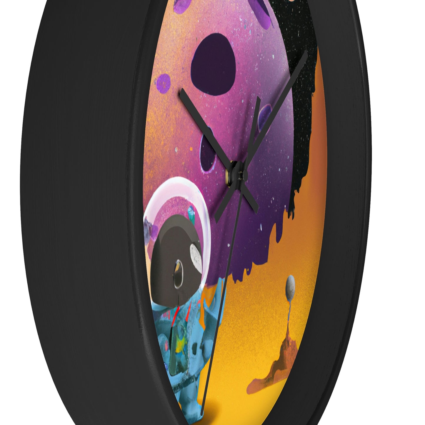 "Exploring the Unknown: The Adventures of a Space Captain and the Mysterious Planet" - The Alien Wall Clock