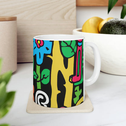 El jardín encantado de las maravillas. - La Taza de Cerámica Alienígena 11 oz