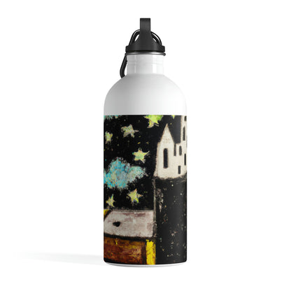 "Cosmic Oasis: A Journey to a Floating City Amid the Sea of Stars" - The Alien Stainless Steel Water Bottle