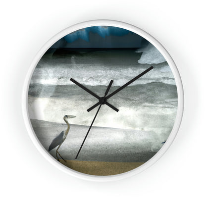 "A Sea of Turmoil: A Heron's Restlessness". - The Alien Wall Clock