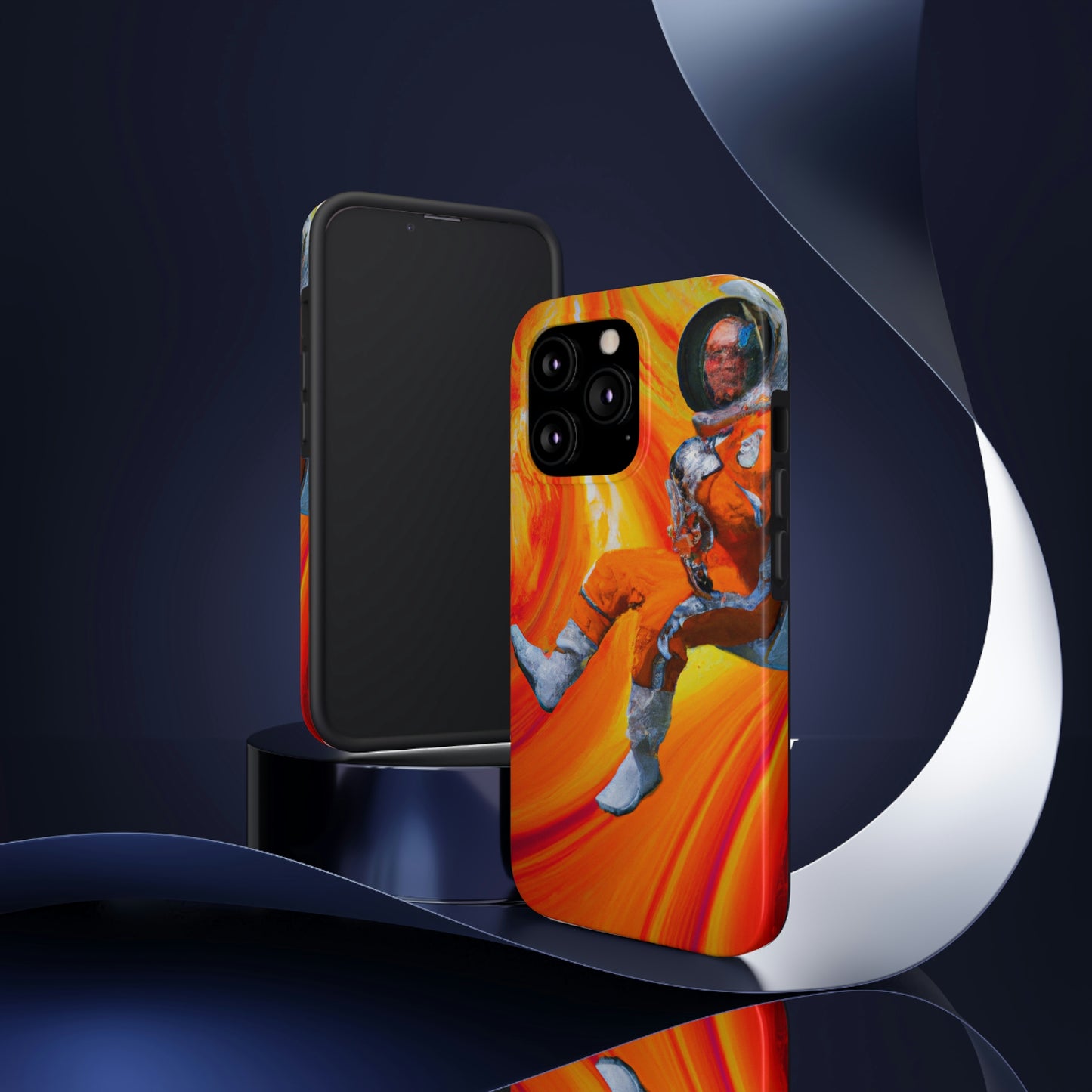 "Journeying in the Burning Orange Galaxy" - The Alien Tough Phone Cases