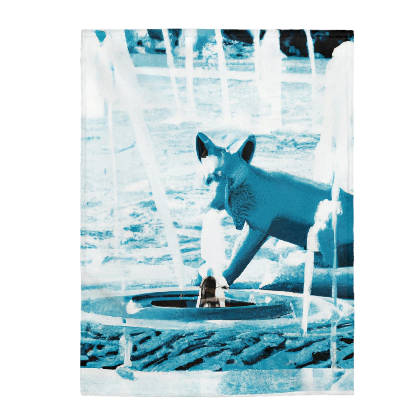 "Foxy Frolicking in the Fountain" - The Alien Velveteen Plush Blanket