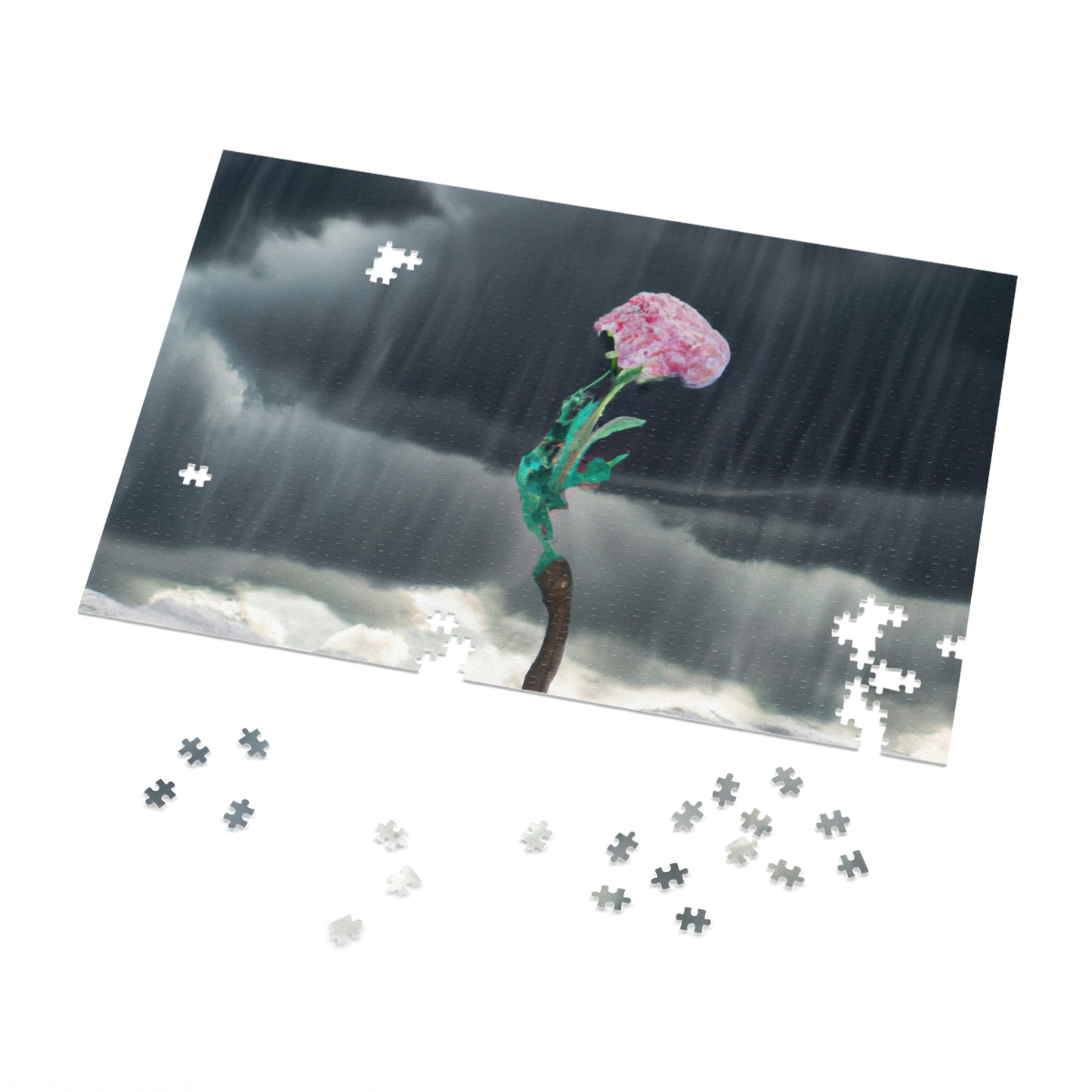 "Aight Against the Storm: The Story of a Lonely Flower" - The Alien Jigsaw Puzzle