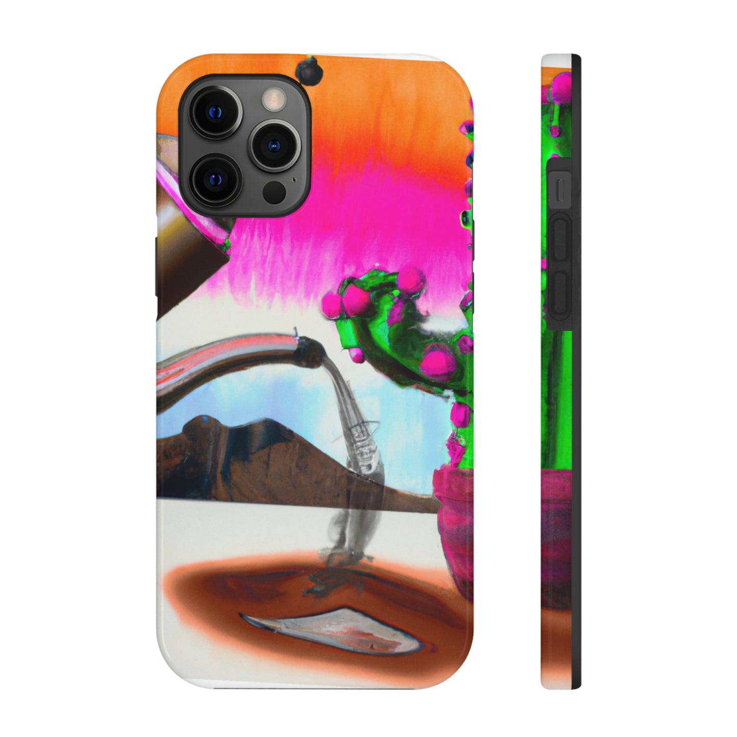 "An Awkward Caffeinated Moment: The Tale of a Bot and a Cactus" - The Alien Tough Phone Cases