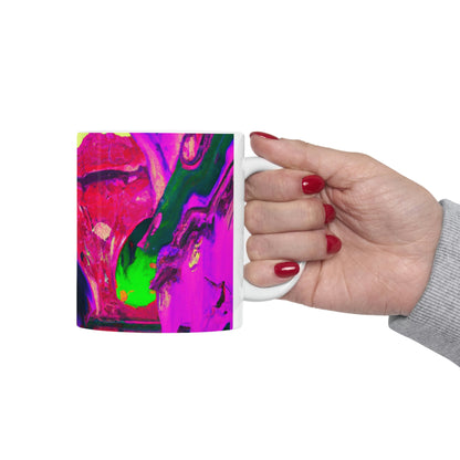 Locura mística: colores locos en la catedral olvidada - Taza de cerámica The Alien 11 oz