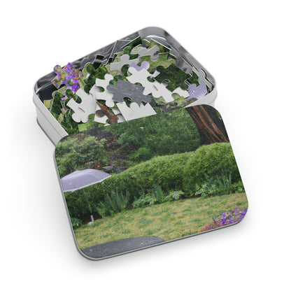 "Rainy Refuges: Uncovering the Fortune of a Garden Under an Umbrella" - The Alien Jigsaw Puzzle