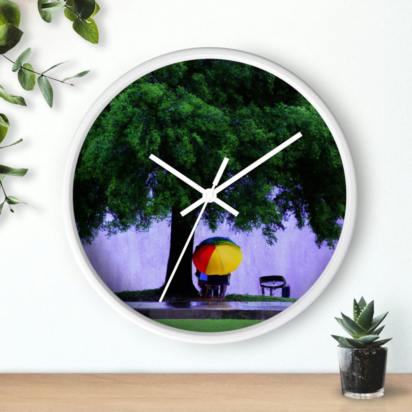 "Beneath the Rainy Sky." - The Alien Wall Clock