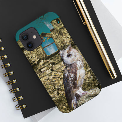 "A Sentinal Among Ruins: An Unstirred Owl's Perch" - Die Alien Tough Phone Cases