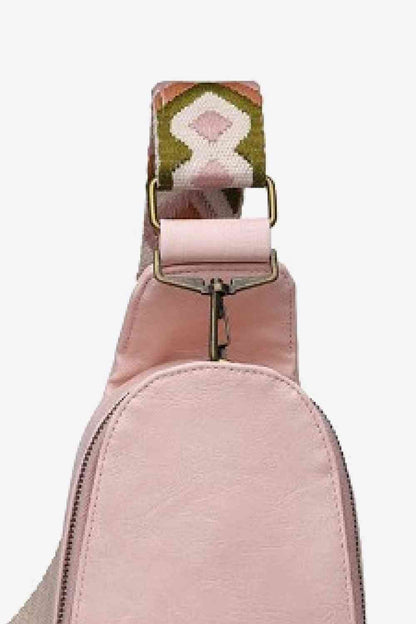 Bolso bandolera de cuero PU con correa ajustable y patrón aleatorio