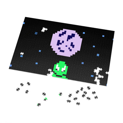 "Testigo solitario del cielo nocturno" - El rompecabezas alienígena Pixel Art