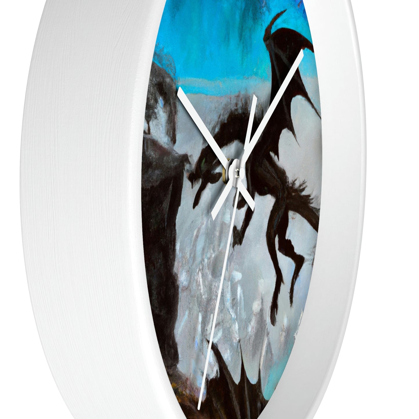 "Clash of Fire and Steel on the Moonlit Cliff" - The Alien Wall Clock