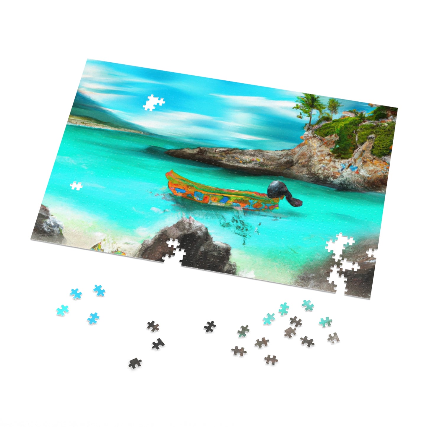 "Fiesta Caribeña en la Playa - Una Exploración Digital de la Cultura Mexicana" - The Alien Jigsaw Puzzle