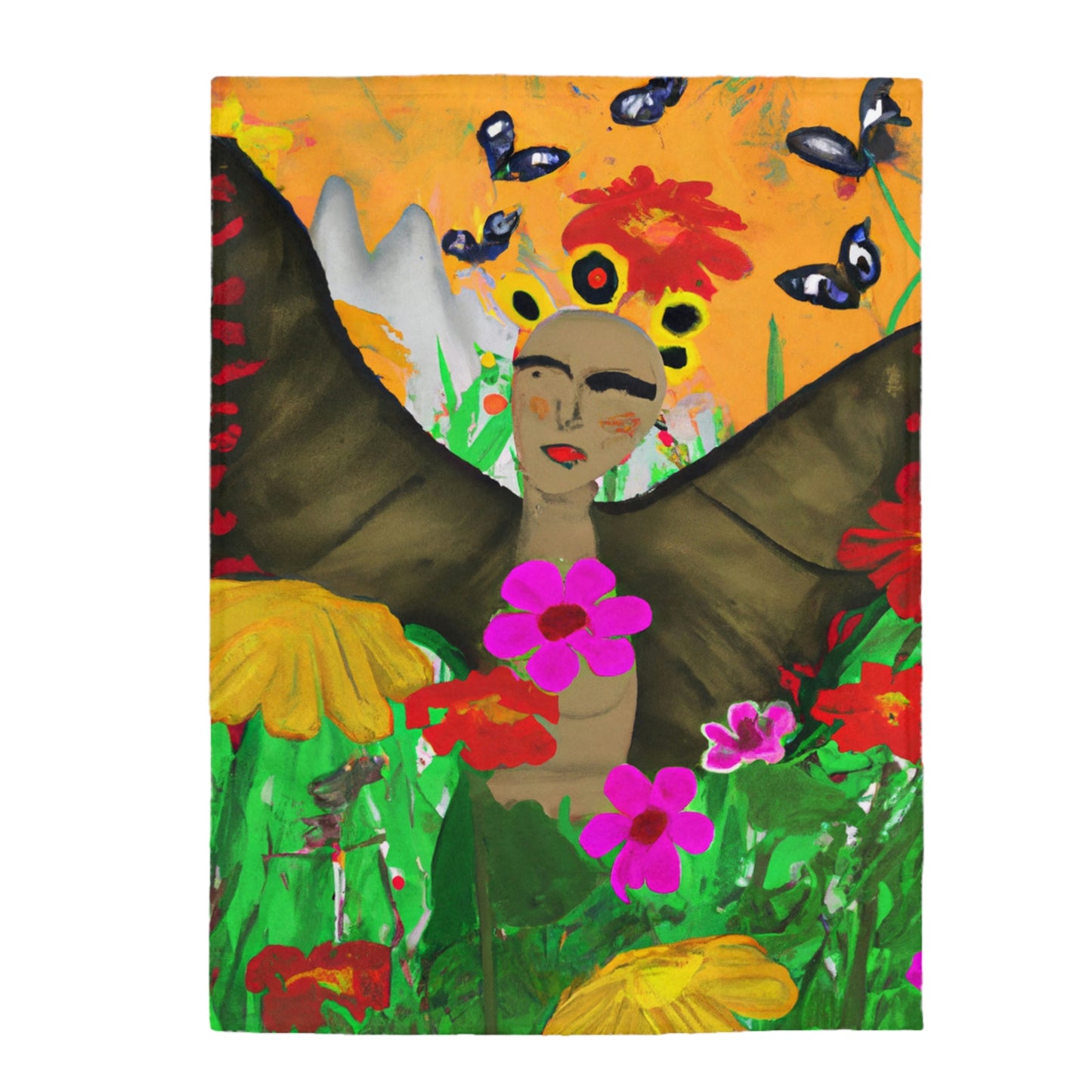 "Butterfly Ballet in the Wildflower Meadow" - The Alien Velveteen Plush Blanket