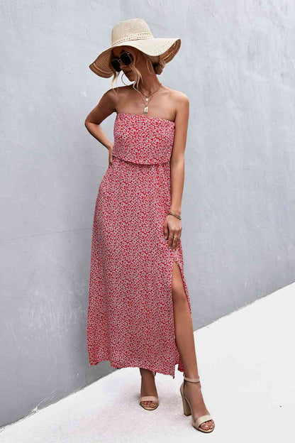 Strapless Split Maxi Dress