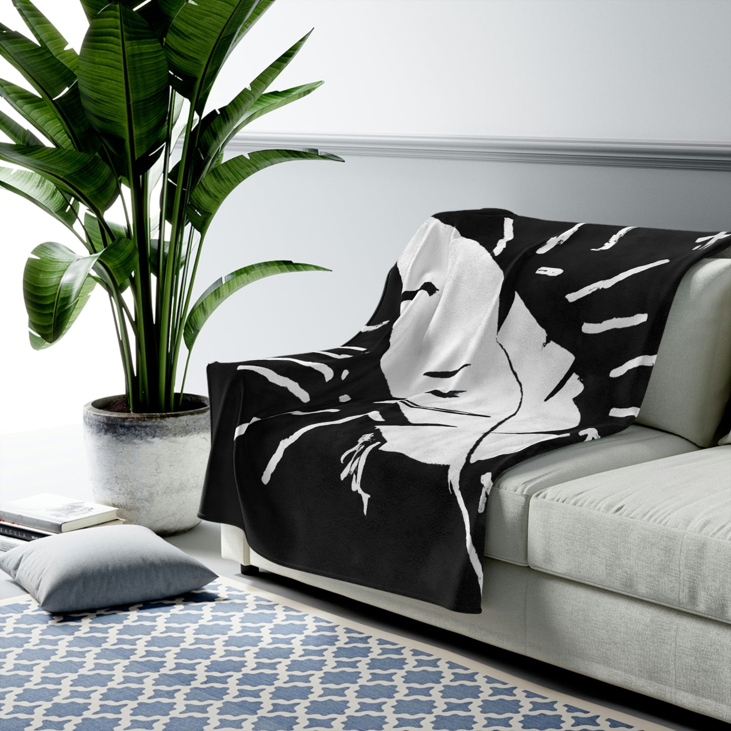 Lost in the Shadows: The White Feather's Journey - The Alien Velveteen Plush Blanket