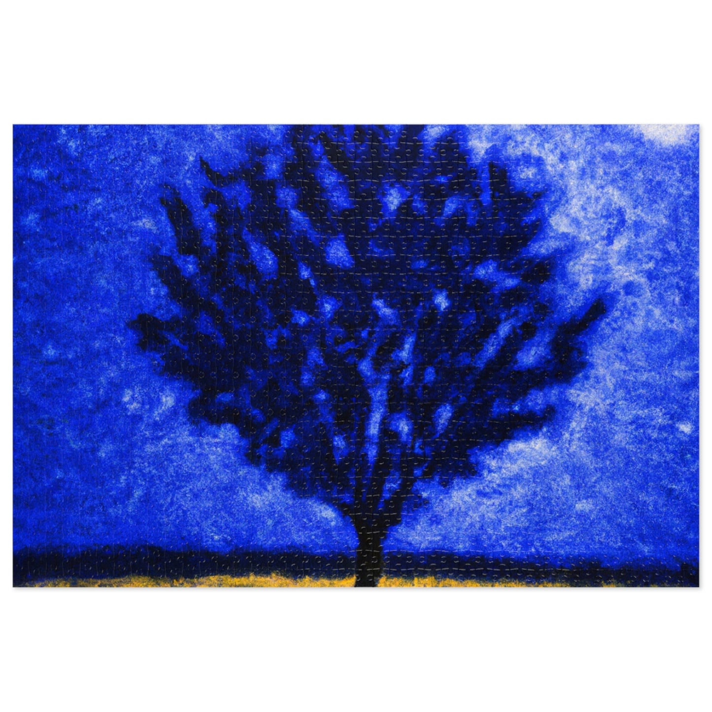 "A Lone Blue Tree in the Moonlight Field" - The Alien Jigsaw Puzzle