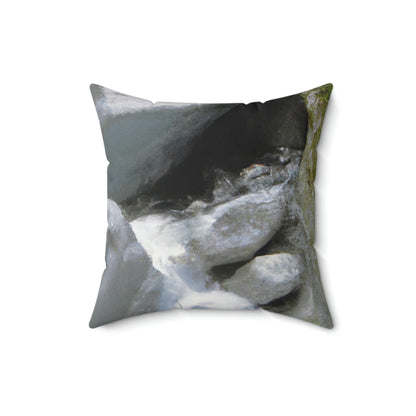 "Canyon Chaos: The Rockslide Race" - The Alien Square Pillow